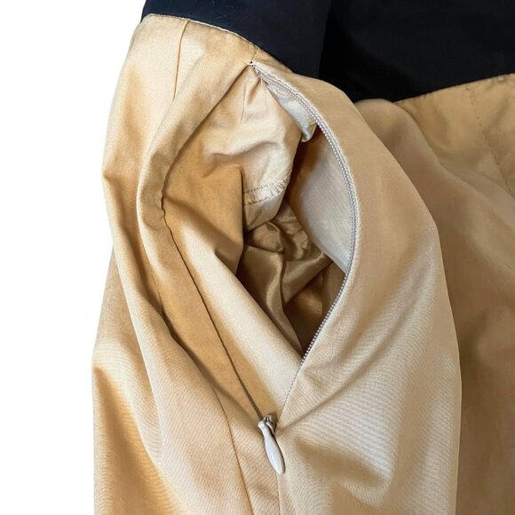 Akris Wide Leg Cotton Trouser Pants Womens 12 Tan Zip Pockets Luxury Minimalist - Picture 3 of 11